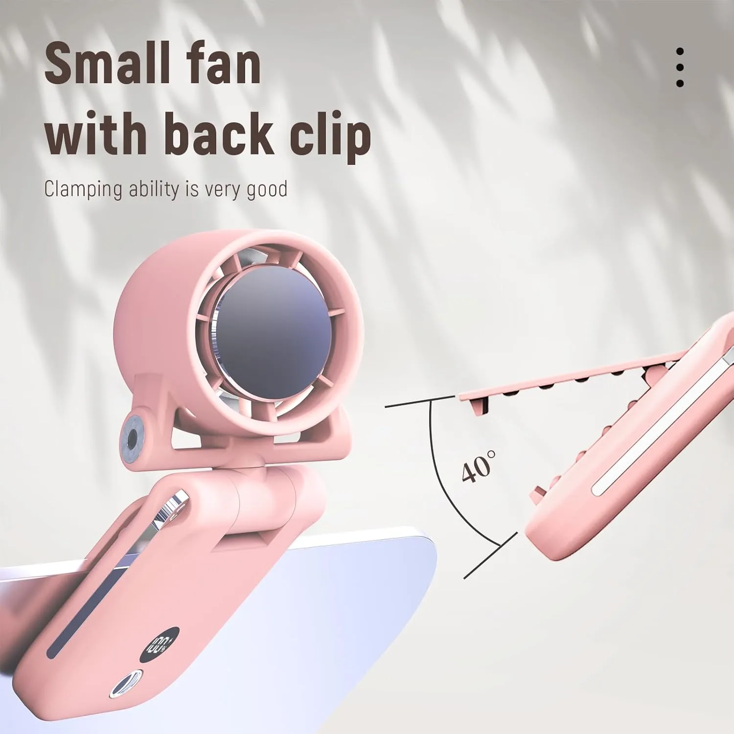 Mini Portable Handheld Clip On Rechargeable Personal Hand Fan with LED Display, High Speed Turbo Battery Operated 100 Speeds Small Fan for Travel/Outdoor/Concerts/Lash/Makeup(update White)