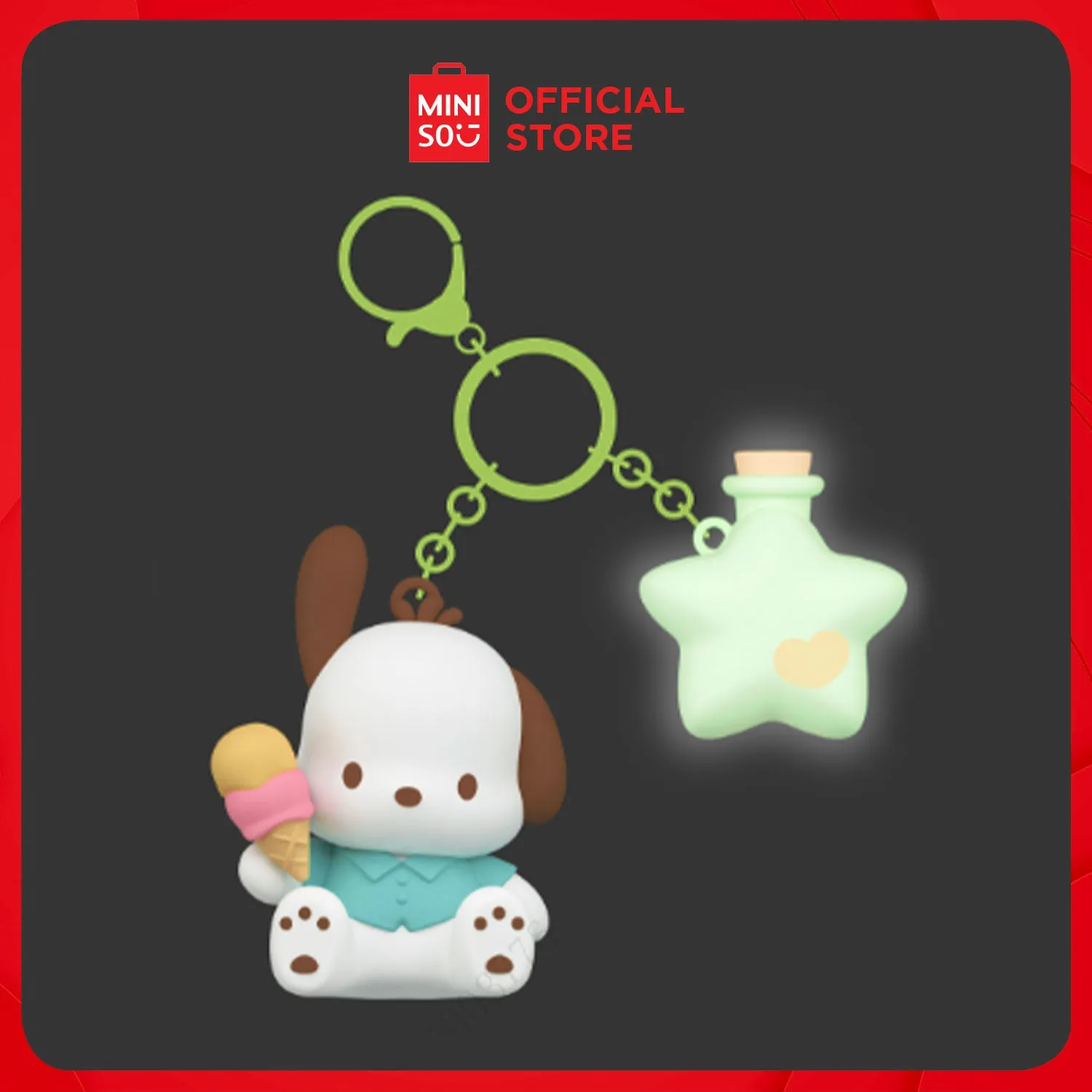 MINISO Pochacco Beach Series LED Light-up Keychain
