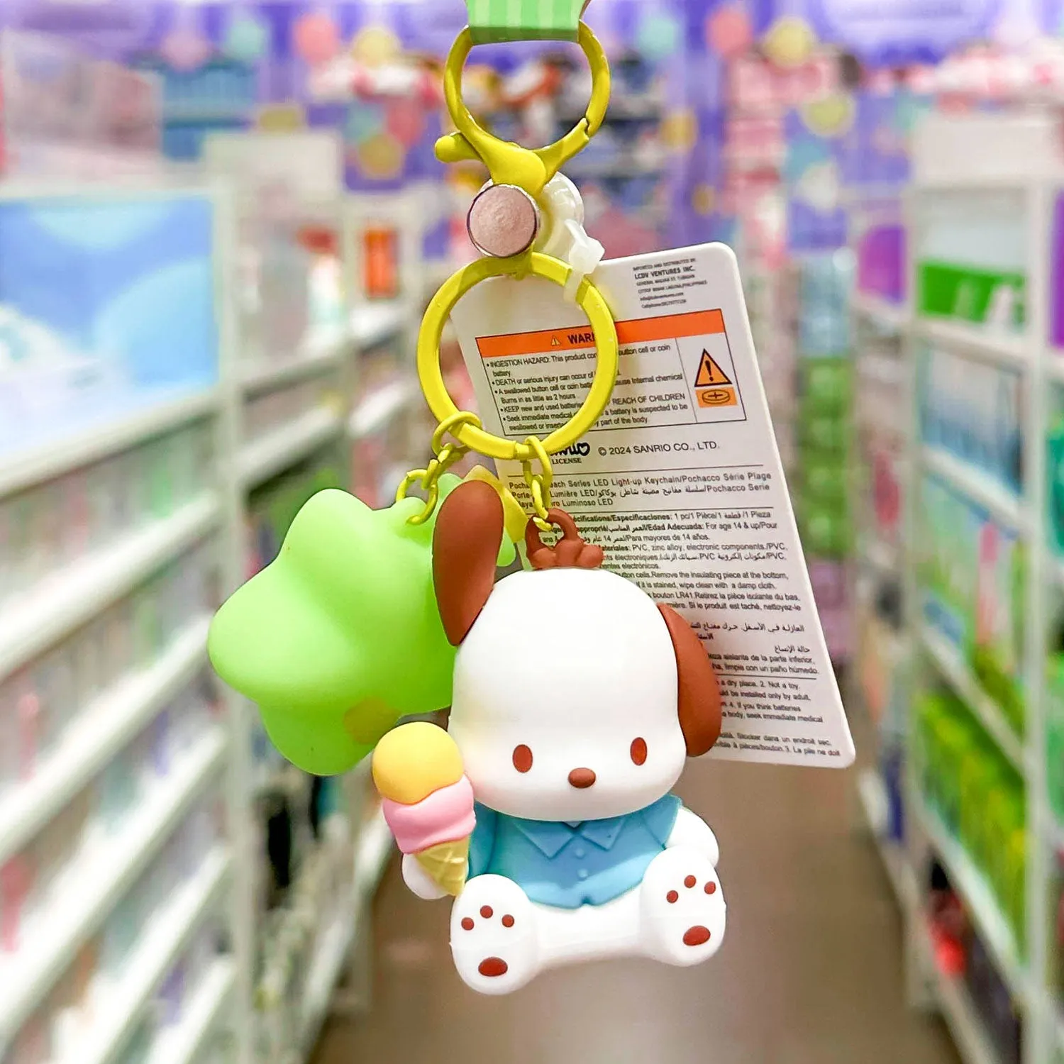 MINISO Pochacco Beach Series LED Light-up Keychain