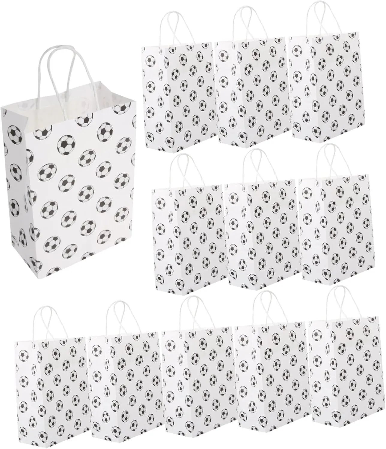 minkissy 12 Pack Kraft Paper Football Goodie Bags Baseball Treat Bags Party Favor Bags for Boys