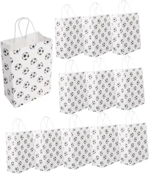 minkissy 12 Pack Kraft Paper Football Goodie Bags Baseball Treat Bags Party Favor Bags for Boys