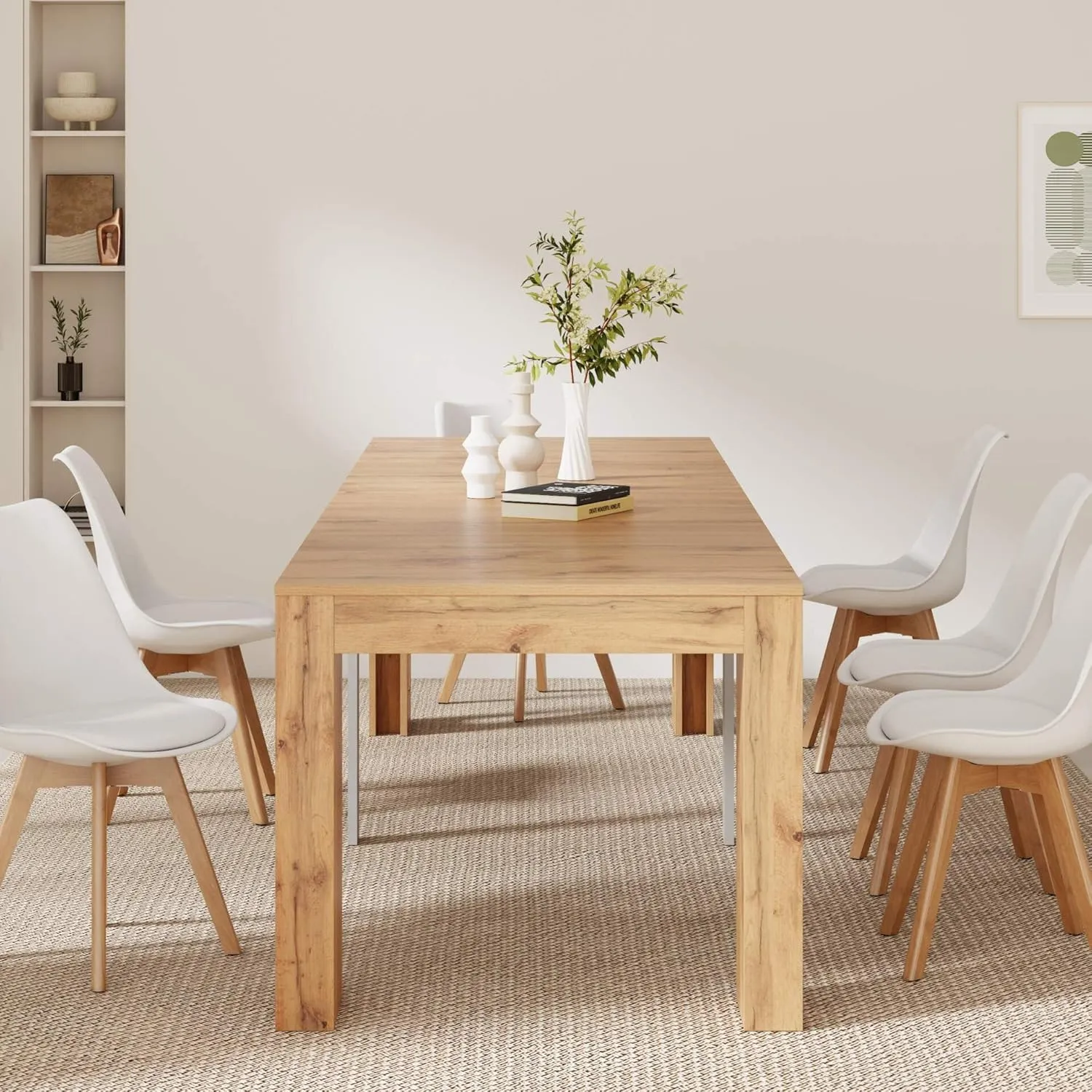 Mobili Fiver, Easy, Extendable Console Table with Extension Leaves Holder, 17.7(120.1) x35.4 in, Rustic Oak, Made in Italy