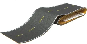 Modern Highways Flexible Self-Adhesive Paved Roadway - Yellow Lines, Realistic Detail, Robust Plastic, HO Scale, Adult Hobbyists