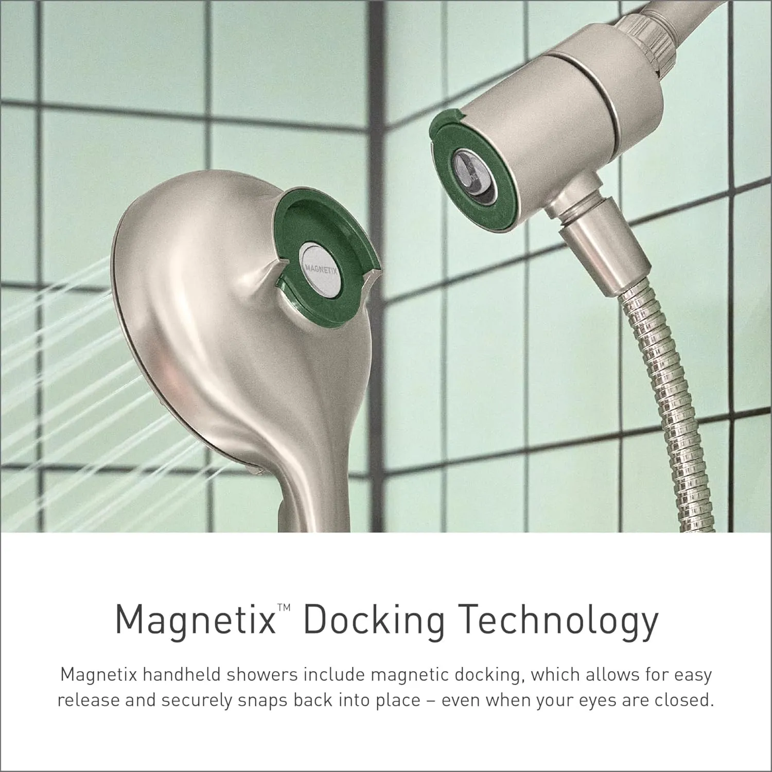 Moen 26009 Engage 2.5 GPM Handheld Showerhead and Rain Shower 2-in-1 Combo Featuring Magnetic Docking System and Metal Hose, Chrome
