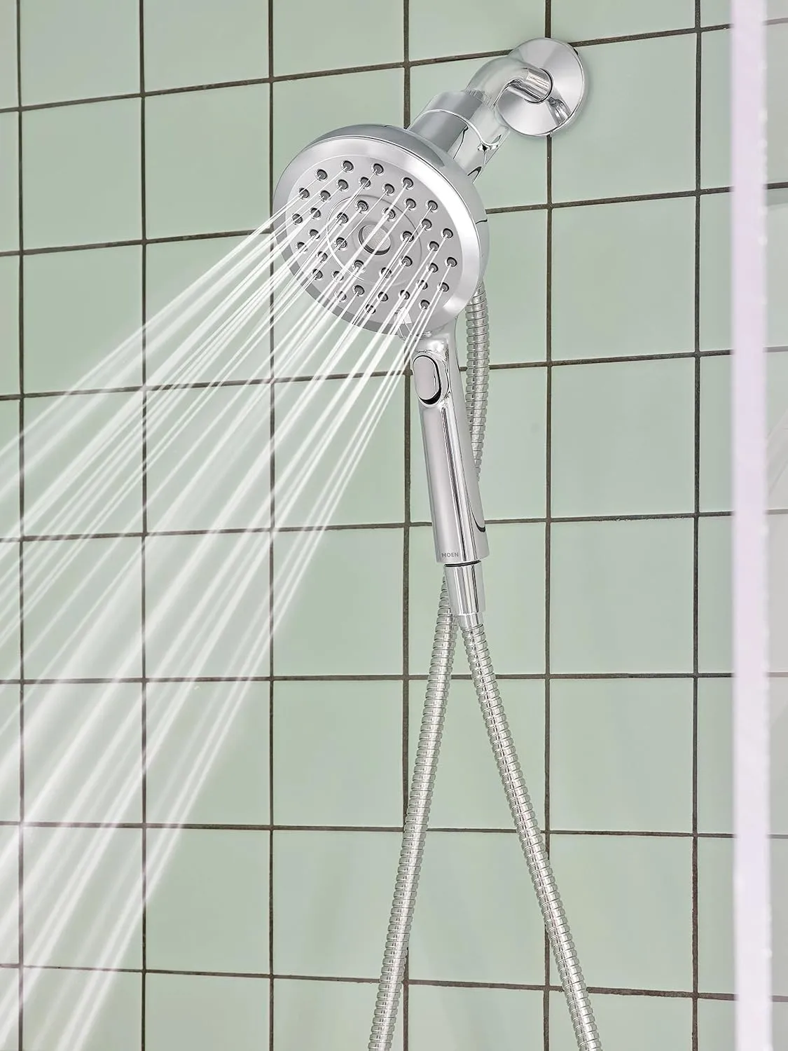 Moen Verso Eco-Performance Handshower, Detachable Round Shower Head with Magnetix Docking System, 60" Hose, Chrome, 220H2EP