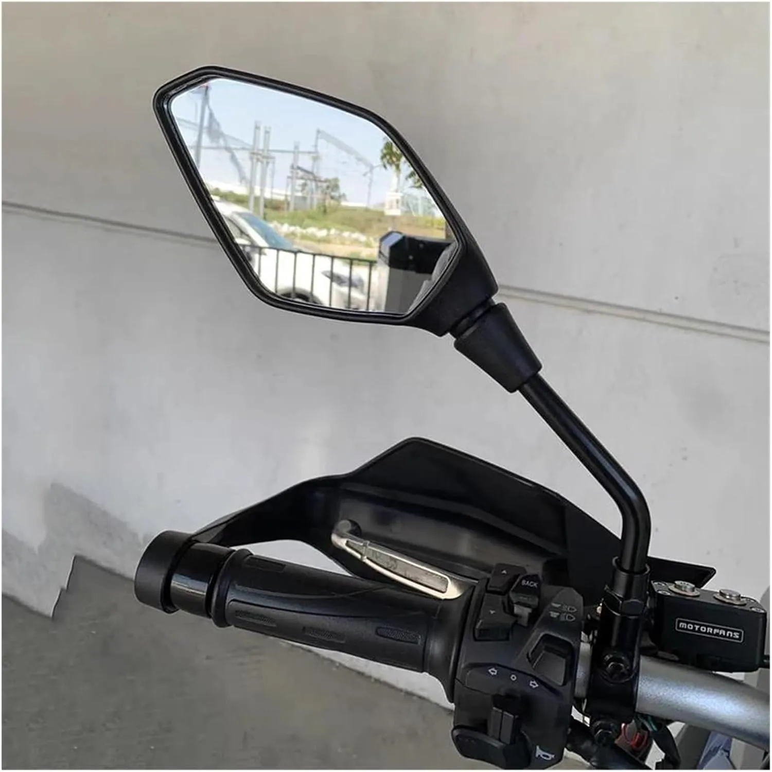 Motorcycle Mirror For Honda CB3000 Hornet 600 Grom CBF190R Yamaha MT03 ABS 10mm Motorcycle Rearview Mirror White Glass Black Side Mirror Universal