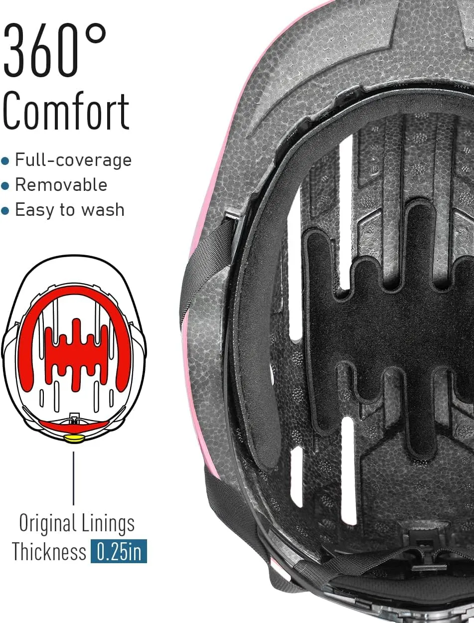 MOUNTALK Bike Helmets for Adults Men Women,Mens/Womens Bicycle Helmet with Magnetic Light,Youth Boys/Girls Helmet, Kids Helmets for 4 Years 