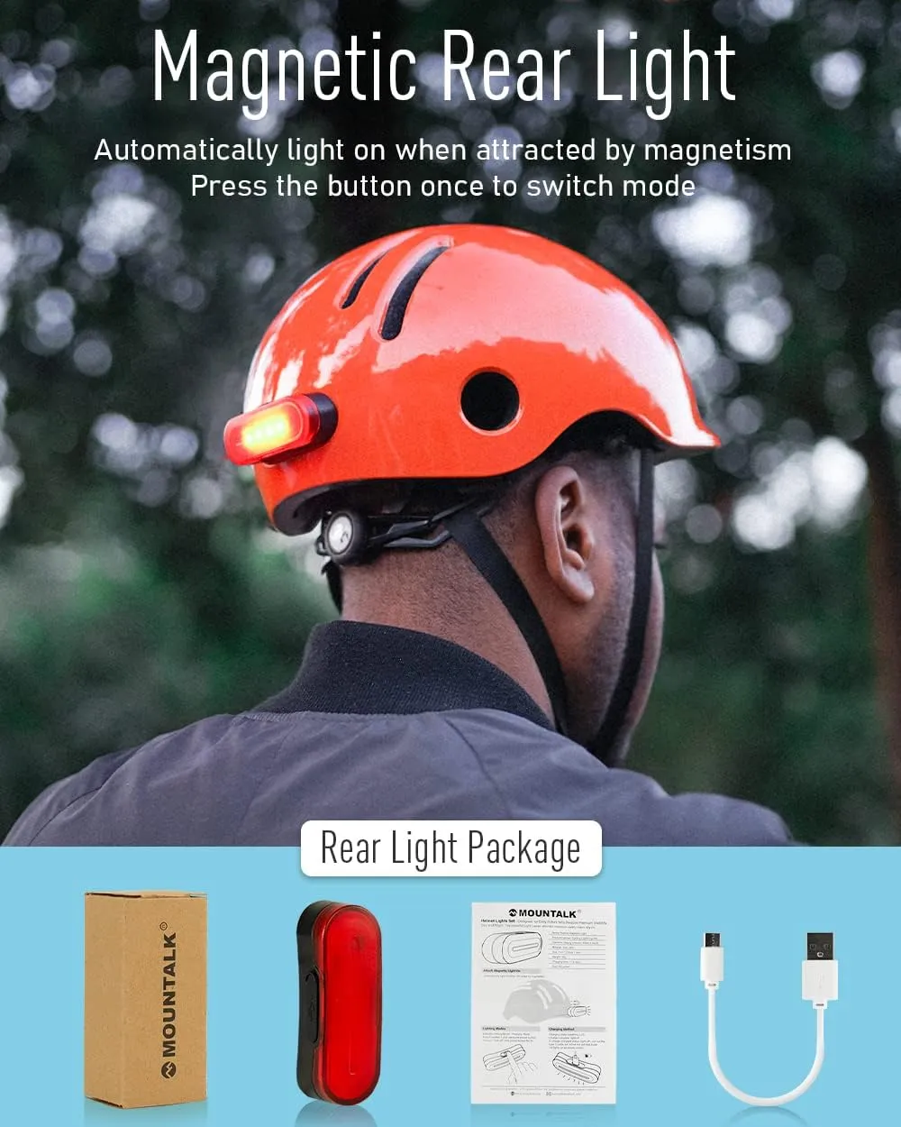 MOUNTALK Bike Helmets for Adults Men Women,Mens/Womens Bicycle Helmet with Magnetic Light,Youth Boys/Girls Helmet, Kids Helmets for 4 Years 