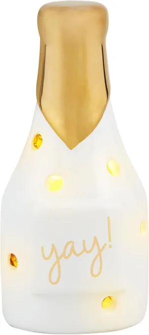 Mud Pie Champagne Light Up Sitter, White