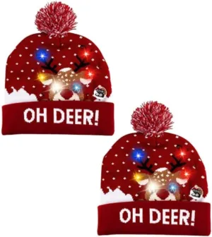 My Costume Wigs Light-Up Beanie – Fun, Warm, and Festive! Ugly Sweater 5 Light up Modes One Size Fits All Unisex