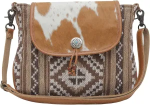 Myra Bag Western Canvas Crossbody Bag for Women - Cotton and Upcycled Leather Shoulder Messenger Bag Elisa