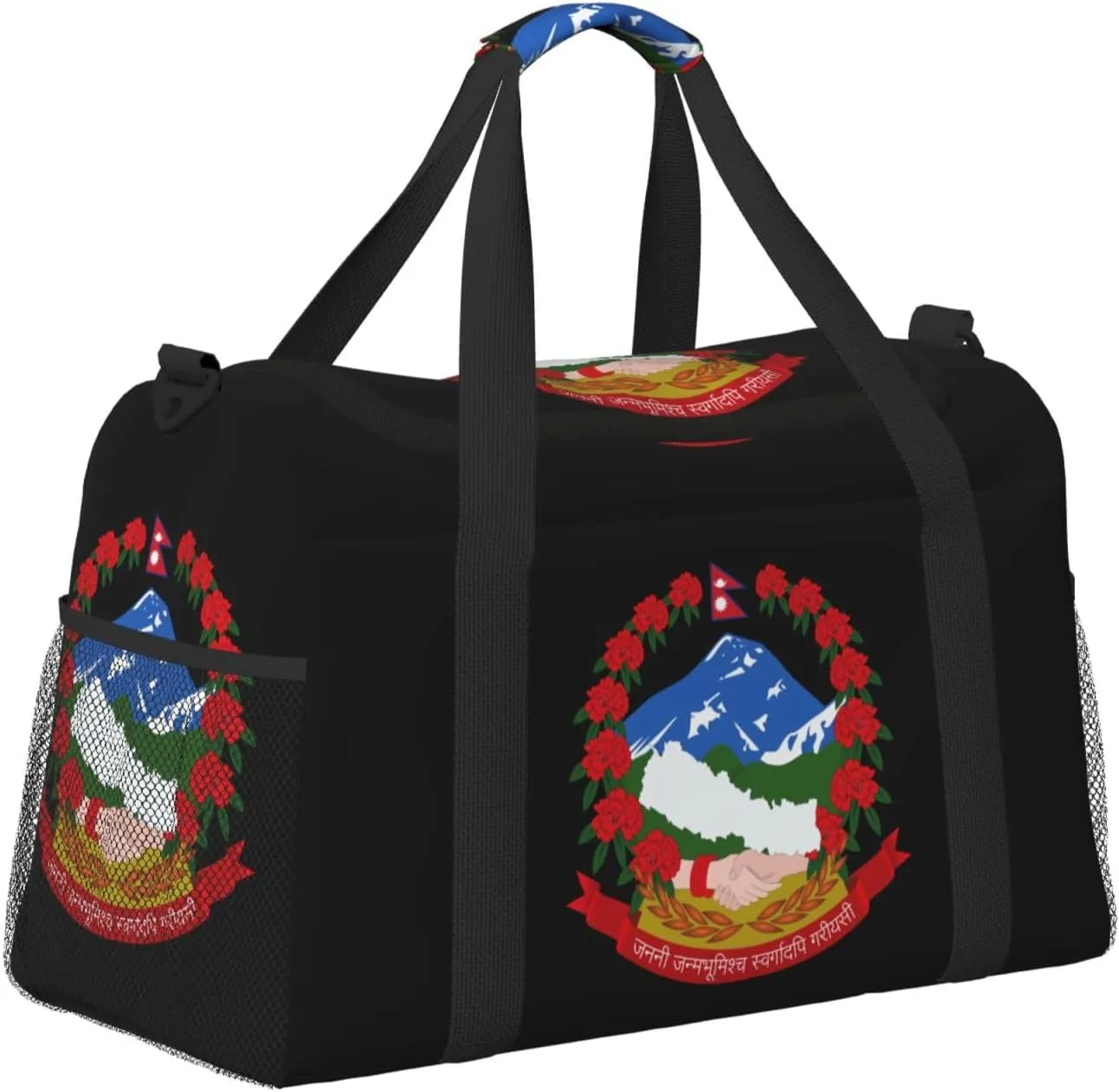 National Emblem Of Nepal Travel Duffel Bag Large Foldable Waterproof Overnight Bag For Beach Swim Bags Pool Sports Gym