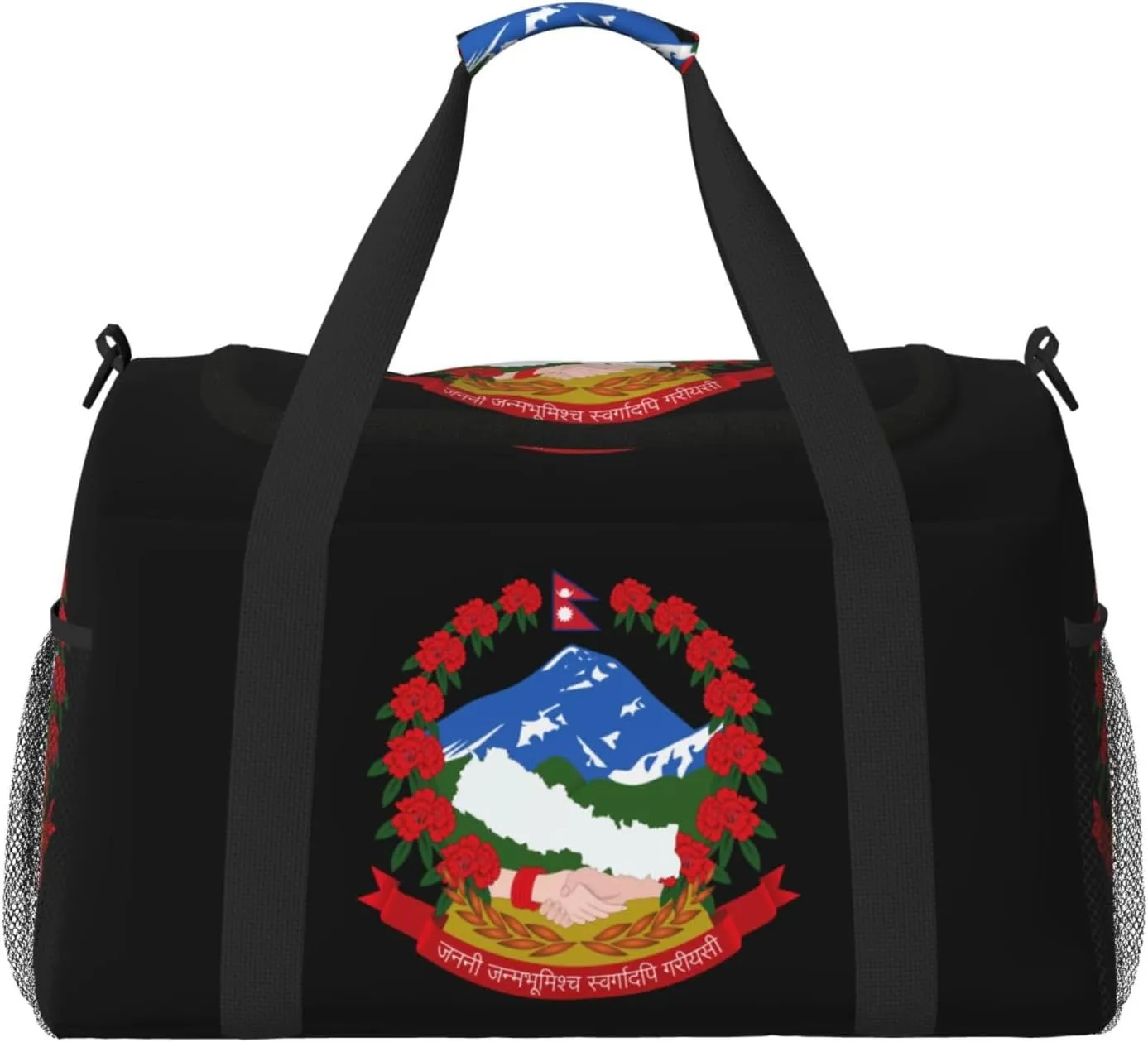 National Emblem Of Nepal Travel Duffel Bag Large Foldable Waterproof Overnight Bag For Beach Swim Bags Pool Sports Gym
