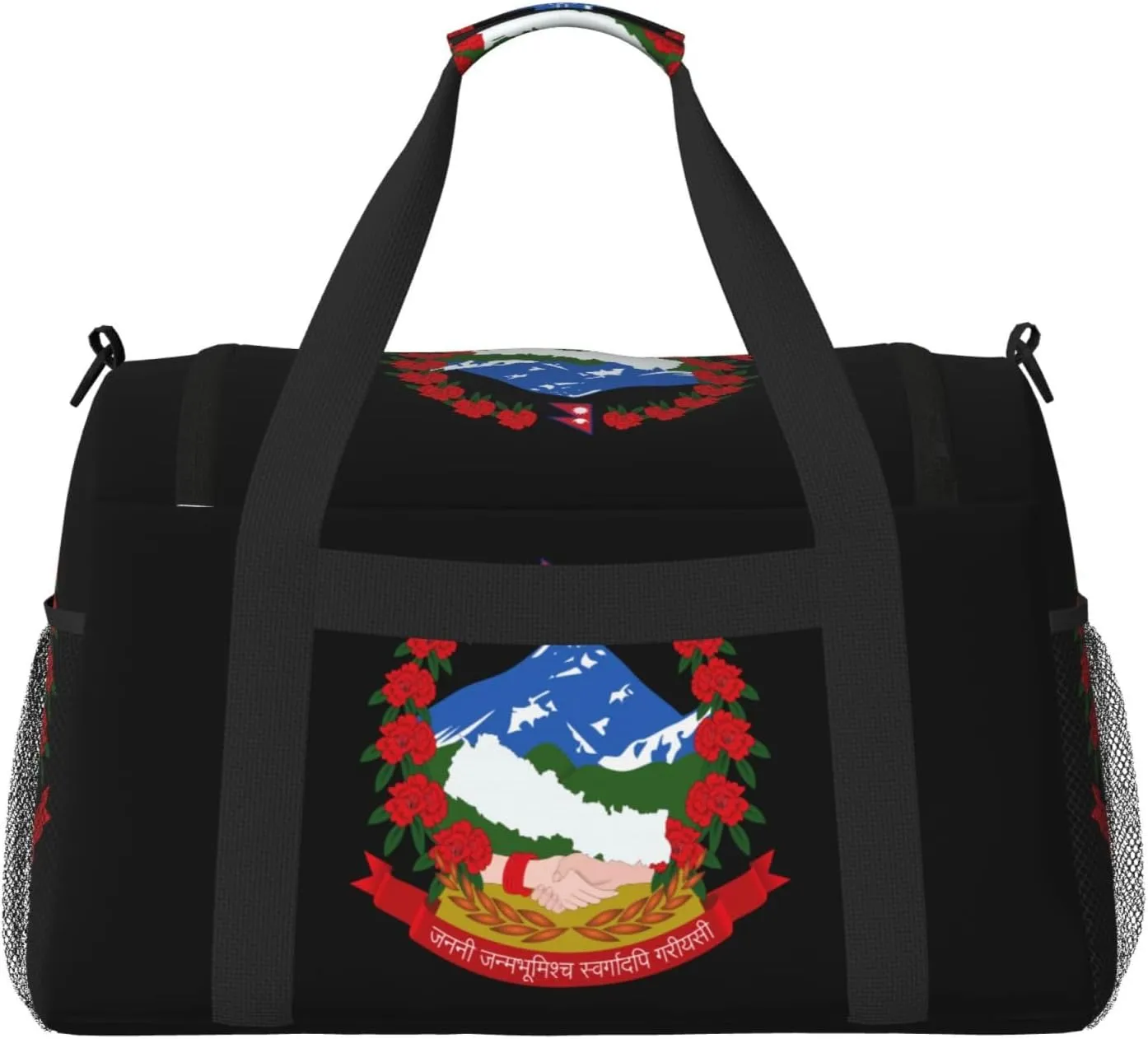 National Emblem Of Nepal Travel Duffel Bag Large Foldable Waterproof Overnight Bag For Beach Swim Bags Pool Sports Gym