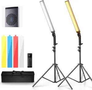 NEEWER Handheld 2.4G LED Video Light Stick Kit, Upgraded 40W Dimmable 3200K-5600K CRI97 with Stands/Filters/Carry Bag for Gaming Photography YouTube TikTok Video Recording, BH20B Ultra