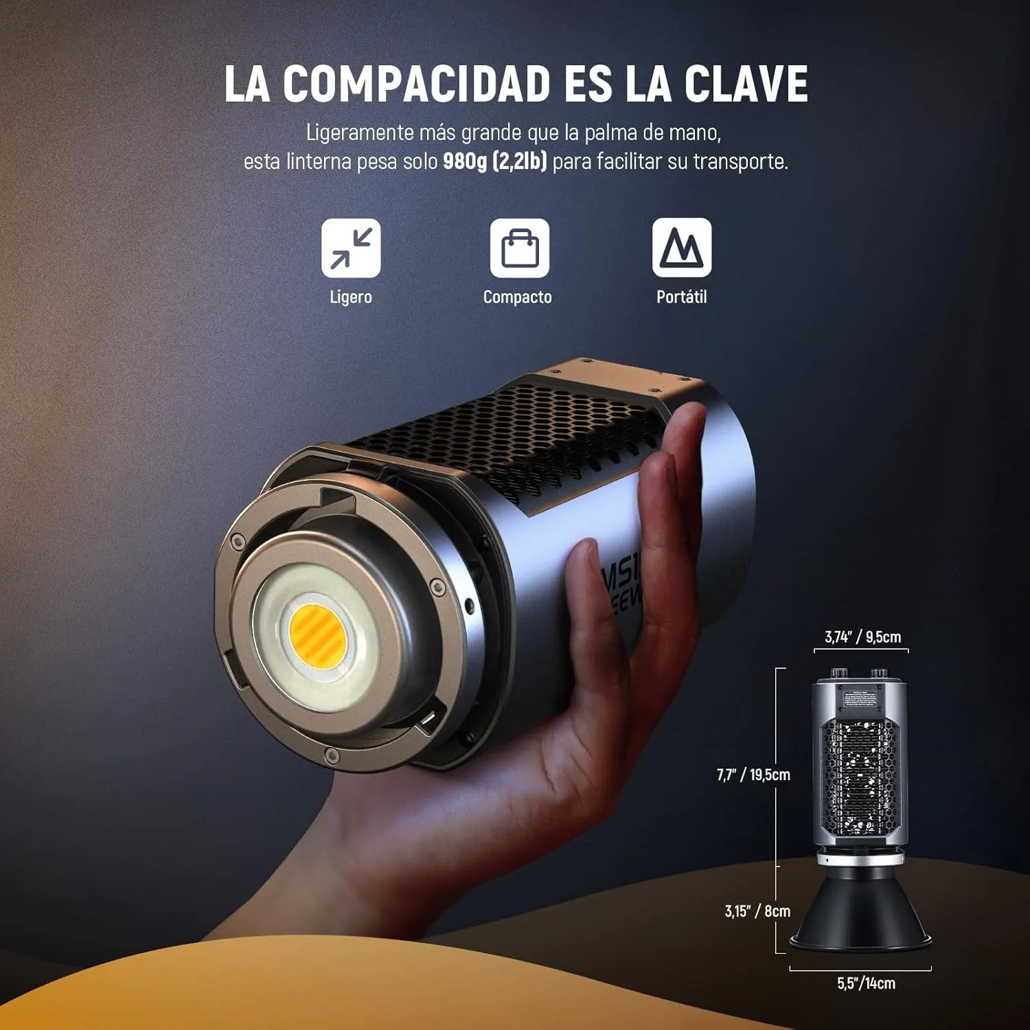 NEEWER MS150B 130W Bi Color LED Video Light, Mini COB Portable Photography Lighting with App Control,2.4G Mode, Bowens Mount Continuous Output Lighting, 200000 lux/0.5m, 2700K-6500K, CRI97 , 12 Scenes