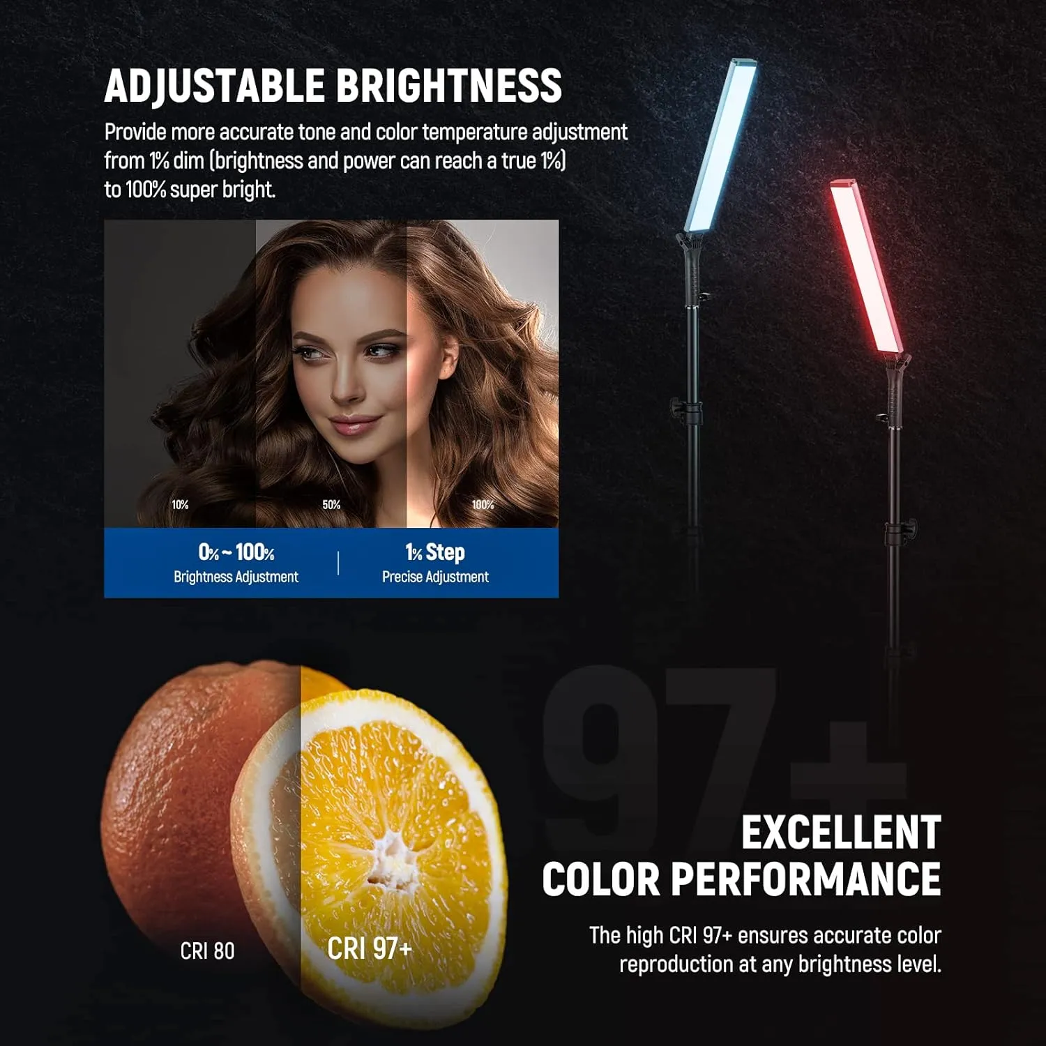 NEEWER RGB Light Wand with 2.4G/APP Control, Upgraded 360° Touchable RGBWW Hue Mixer Photography Handheld LED Video Lighting Stick with 2500K-10000K, CRI/TLCI97 , 18 Scenes, 7.4V/31Wh Battery, BH-30S