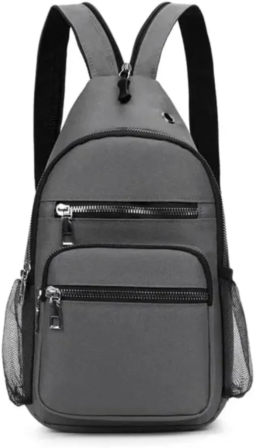 New Women Small Backpack Chest Bag Sling Messenger Bags Female Sports Bag Mini Travel Bagpack Crossbody Bag Girl Back Pack, Medium, Gray