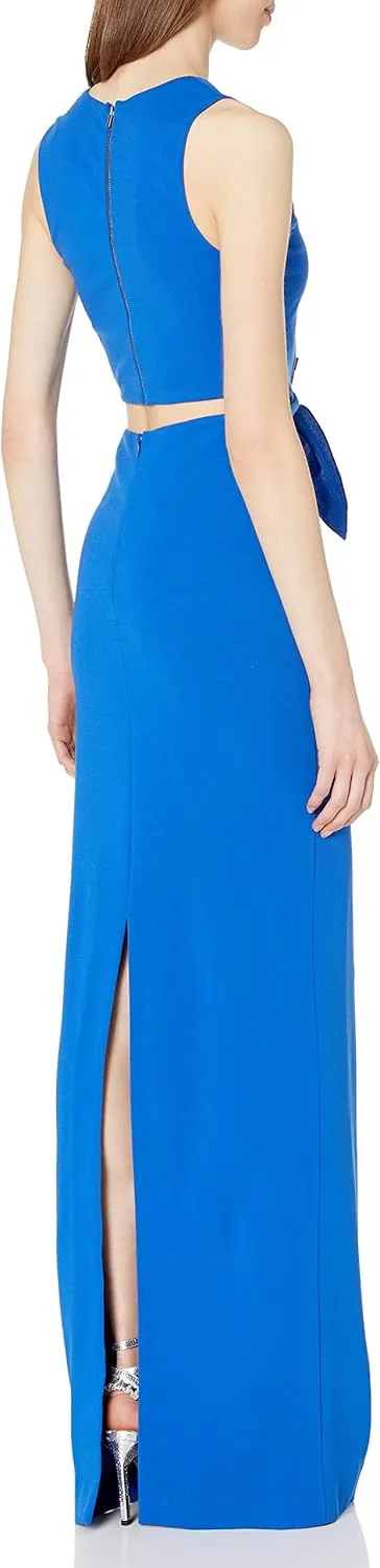 Nicole Miller New York Women's Structured Heavy Jersey Tie Front Gown