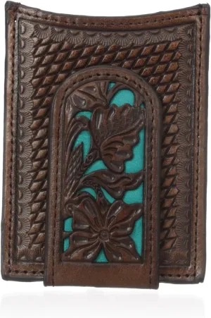 Nocona Men's Blue Floral Inlay Magnet Money