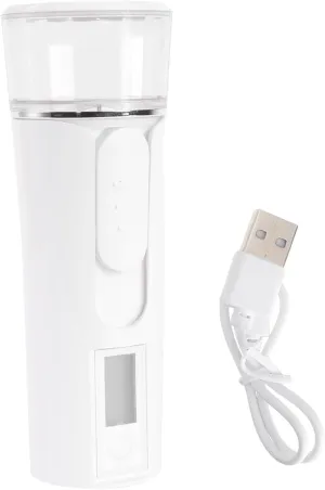 NOLITOY 1pc Nano Facial Mister Portable Handheld Humidifier for Moisturizing Skin Fine Mist Spray Lightweight Design for Travel and Home Use Capacity White