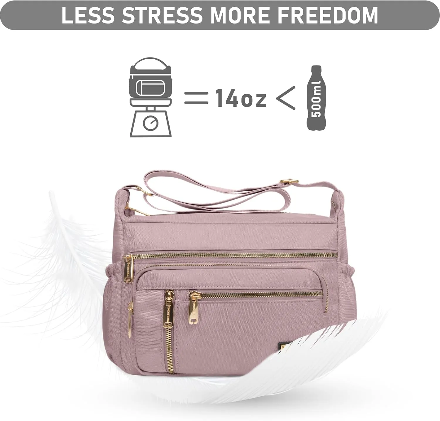 NPBAG Crossbody Bag for Women, Shoulder Purse Handbag Messenger Bag, Trendy Pocketbooks, Waterproof and Multi-Pockets
