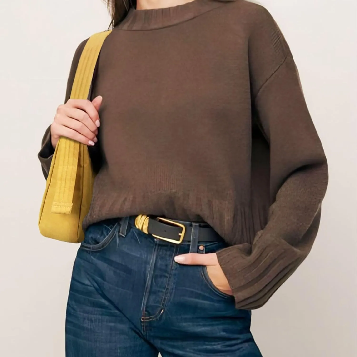 Nylon Shoulder Bag - Adjustable Quilted Strap, Structured Slouchy Design with Interior Zip Pocket