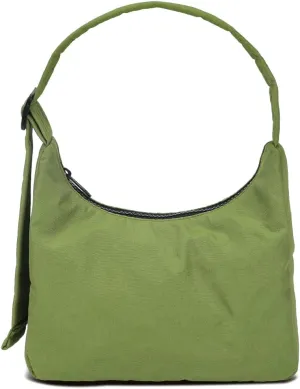 Nylon Shoulder Bag - Adjustable Quilted Strap, Structured Slouchy Design with Interior Zip Pocket