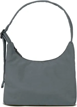 Nylon Shoulder Bag - Adjustable Quilted Strap, Structured Slouchy Design with Interior Zip Pocket
