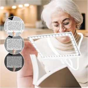 NZQXJXZ 5X Hands Free Magnifying Glass with Light and Stand 43 Ultra-Bright LED, Lighted Magnifying Glass, Full Page Magnifier for Reading, Small Print, Senior, Low Vision