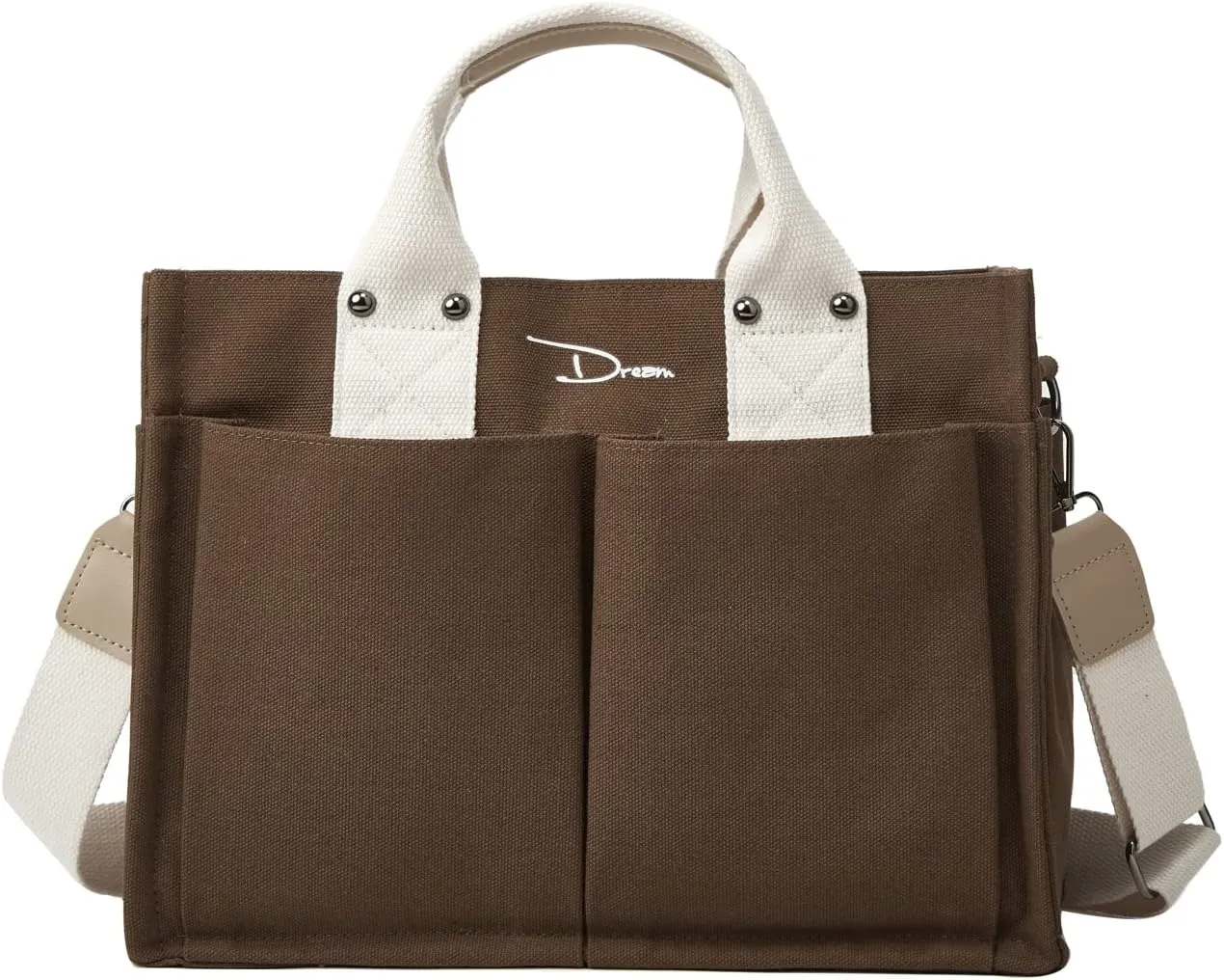 Obosoyo Canvas Tote Bag Purses for Women Large Canvas Work Shoulder Bags Casual Crossbody Purse for Travel Daily