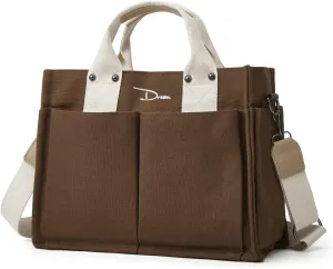 Obosoyo Canvas Tote Bag Purses for Women Large Canvas Work Shoulder Bags Casual Crossbody Purse for Travel Daily