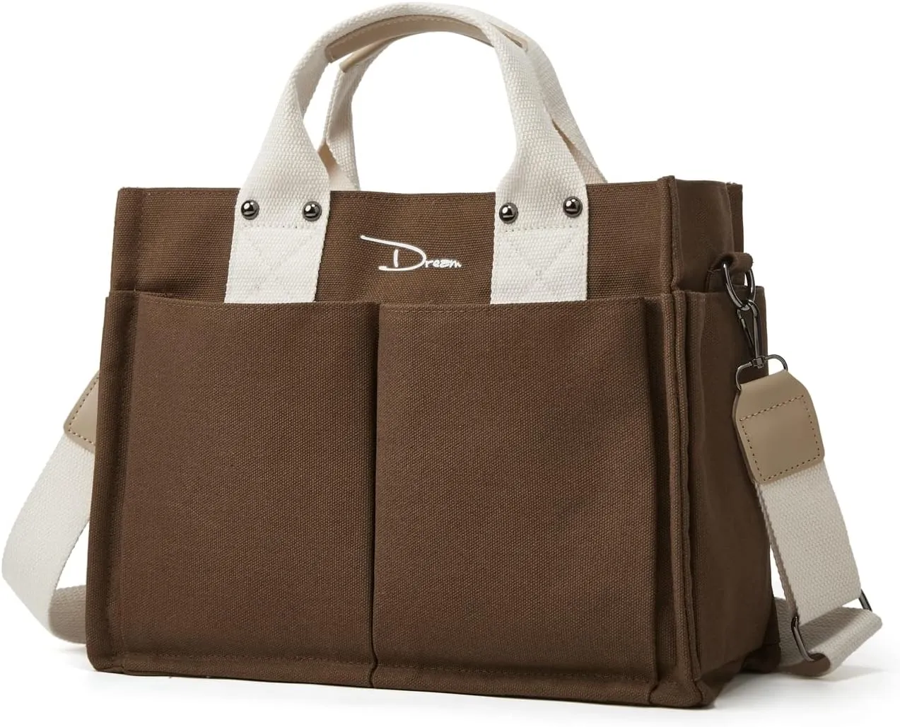 Obosoyo Canvas Tote Bag Purses for Women Large Canvas Work Shoulder Bags Casual Crossbody Purse for Travel Daily