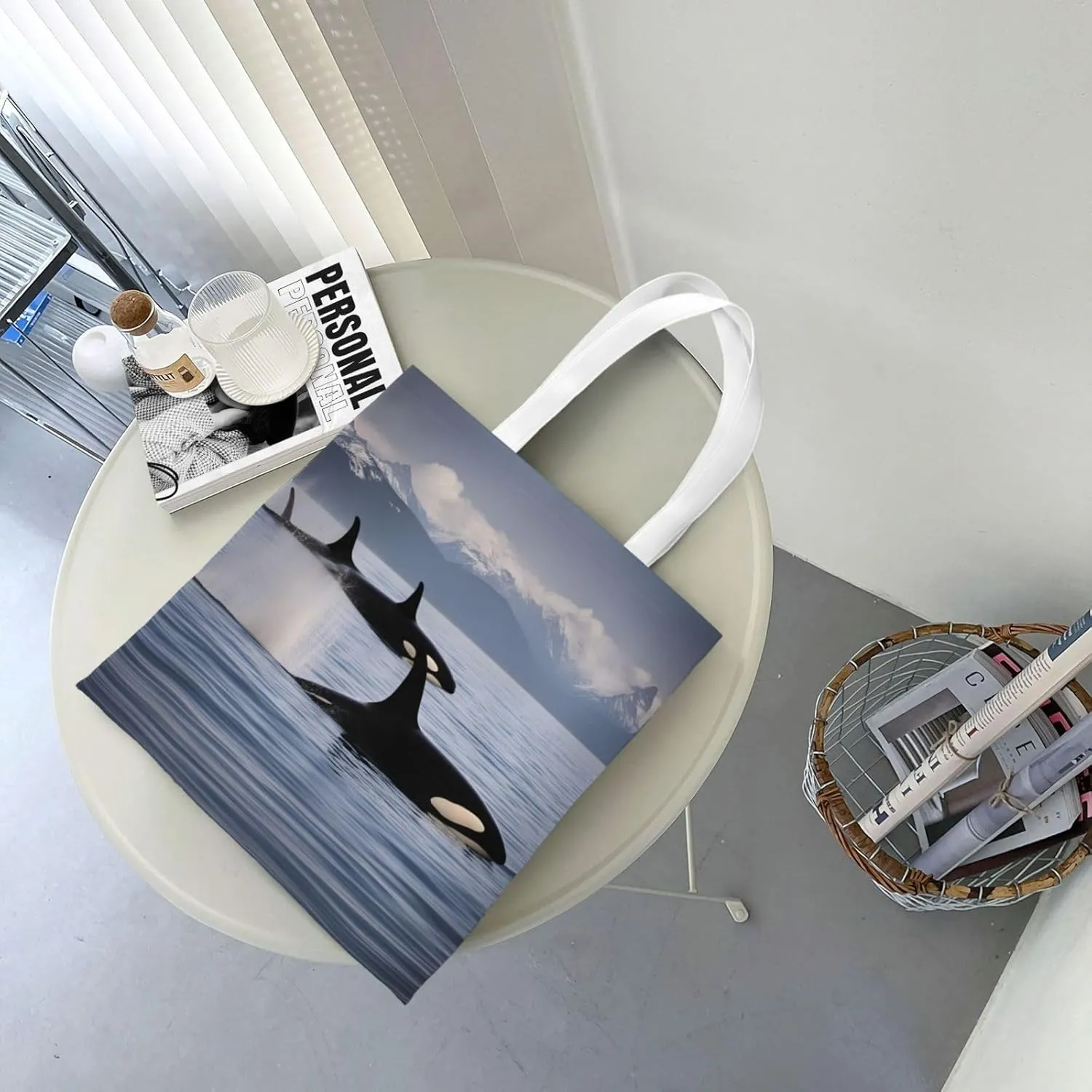 Ocean Sailboat Canvas Tote Bags For Women Handbag Tote Purse,Canvas Crossbody Bag For Office, Travel, School