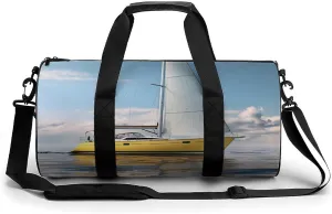 Ocean Sailing in A Yacht Sports Gym Bag Portable Duffel Bag Travel Workout Bag with Adjustable Strap for Men Women