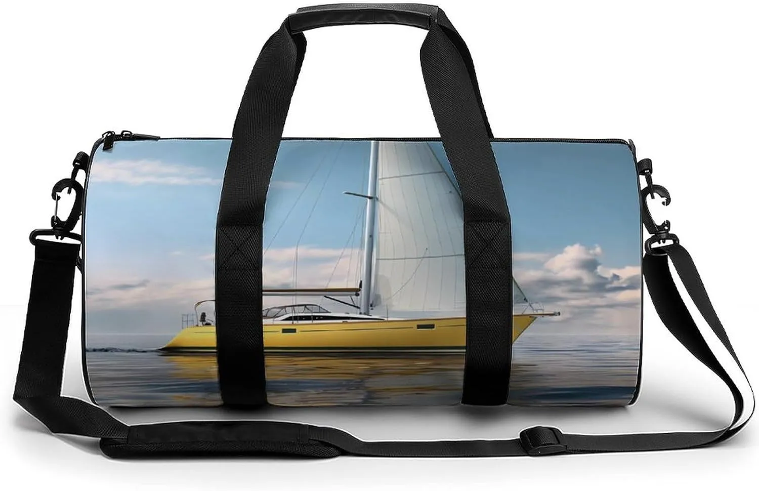 Ocean Sailing in A Yacht Sports Gym Bag Portable Duffel Bag Travel Workout Bag with Adjustable Strap for Men Women