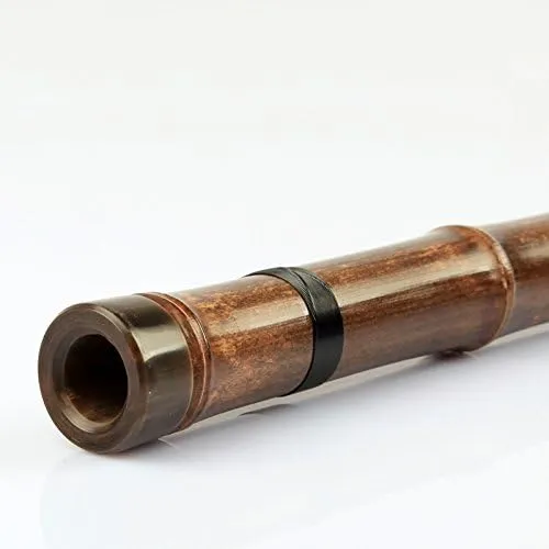 OrientalMusicSanctuary Professional Double Jointed (3 Section) Purple Bamboo Dong Xiao - Chinese Shakuhachi Xiao Flute (Right Handed, Key of G)