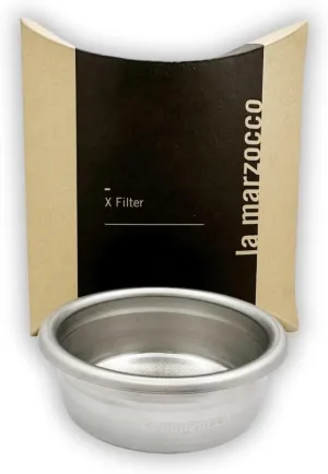 Original basket made for La Marzocco. Stainless Steel, Precision, X Filter Basket for double espresso. Fits all 58mm portafilters. (17g)