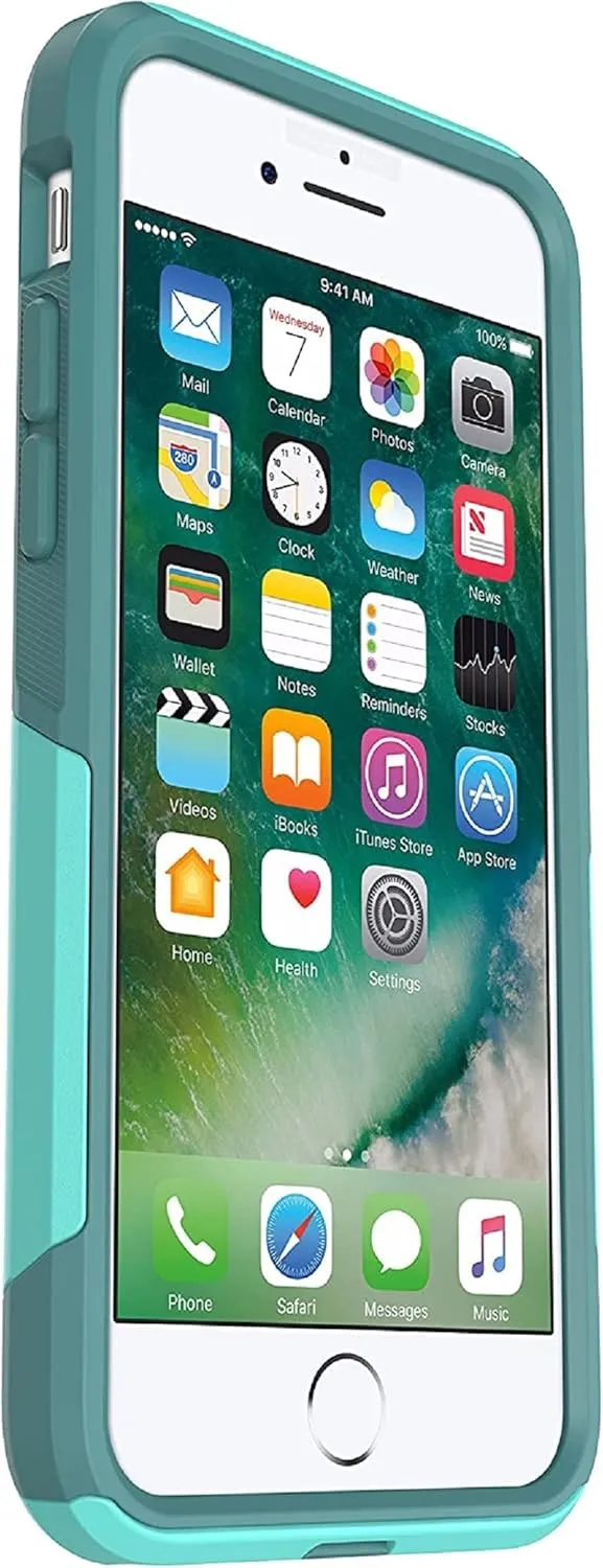 OtterBox Commuter Series Case for iPhone SE (3rd & 2nd gen) & iPhone 8/7 (Only) - Non-Retail Packaging - (Aqua Mint Way)