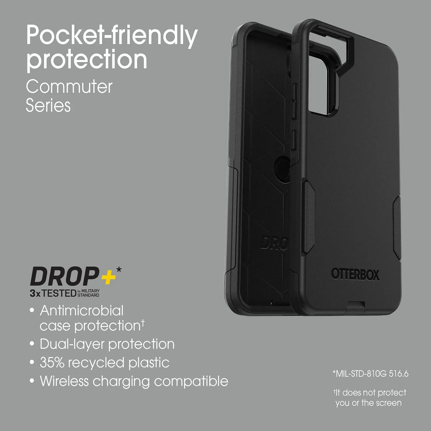 OtterBox Galaxy S22  Commuter Series Case - Rock Skip Way, Slim & Tough, Pocket-Friendly, with Port Protection Blue