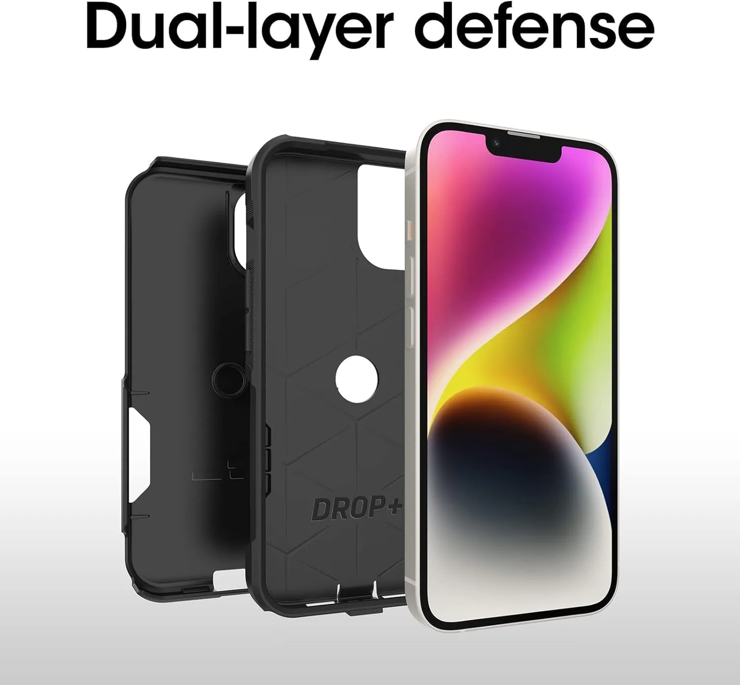 OtterBox iPhone 14 & iPhone 13 (Only) - Commuter Series Case - Black - Slim & Tough - Pocket-Friendly - with Port Protection - Non-Retail Packaging