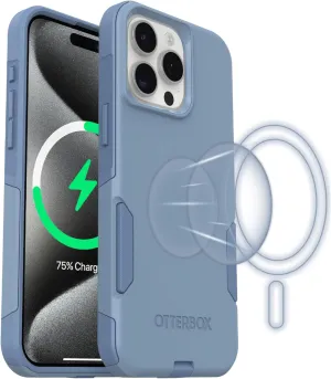 OtterBox iPhone 15 Pro MAX Commuter Series Case - MagSafe Edition - Blue, Slim & Tough, Pocket-Friendly, with Port Protection - Crisp Denim