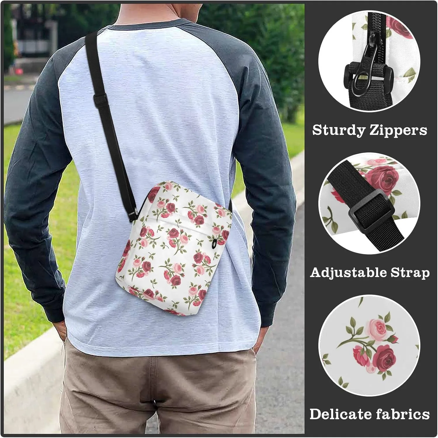 Oyihfvs Messenger Bag, Men's Crossbody Bag, Women's Crossbody Bag with Adjustable Strap