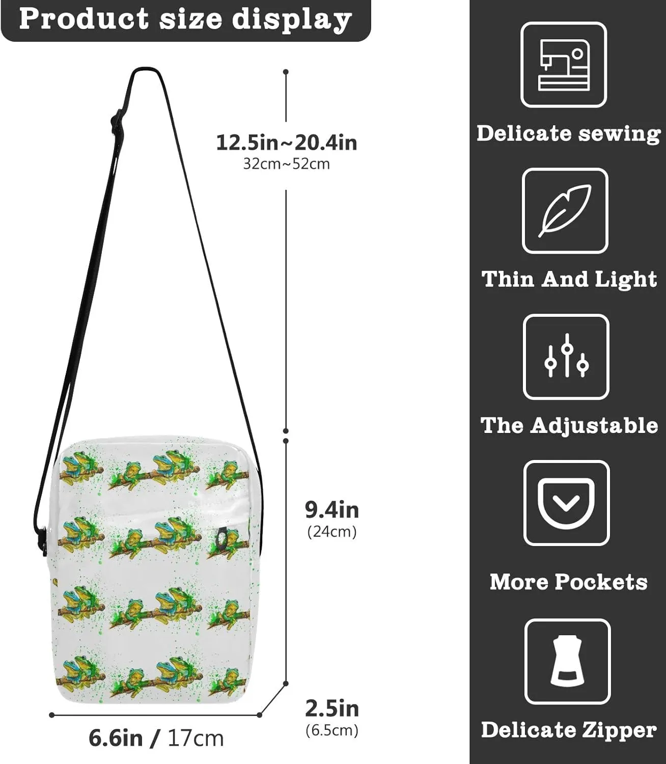 Oyihfvs Messenger Bag, Men's Crossbody Bag, Women's Crossbody Bag with Adjustable Strap