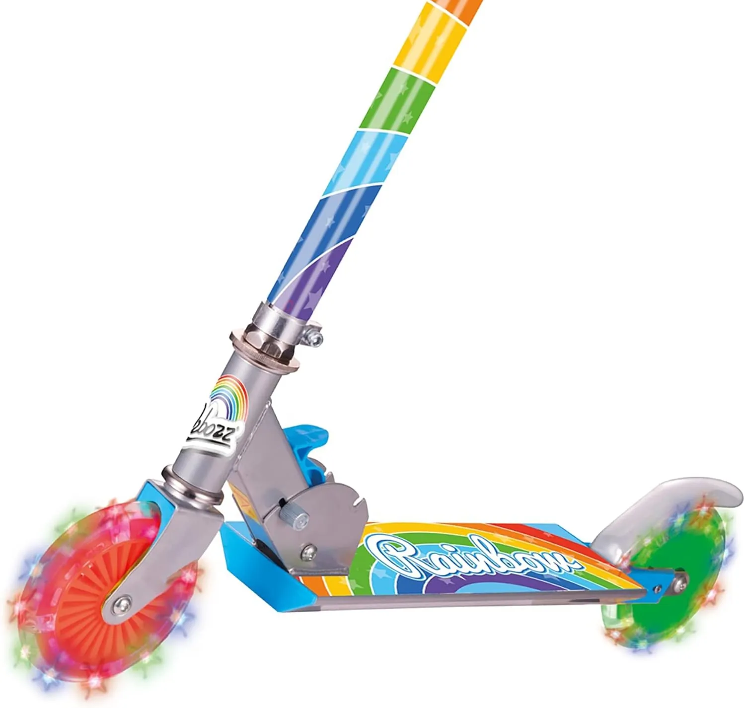 Ozbozz Rainbow Foldalbe Scooter - Light UP Wheels - Ages 5 and up