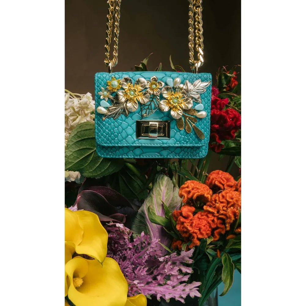 Papa Don't Preach by Shubhika Cerulean Blue Mini Crossbody Bag