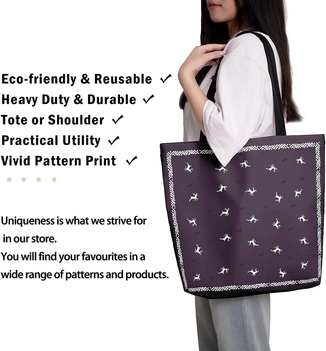 Paper Crane Canvas Bag Polka Dots Printed Canvas Bag Origami Canvas Tote Bag Geometric Grocery Shoulder Bag