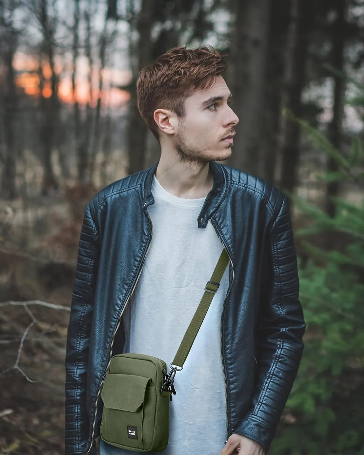 PAUBACK Crossbody Bag for Mens,Travel Passport Wallet Bag for Men for Cell Phone, Small Neck Pouch Side Shoulder Bag for Men
