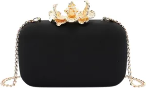 Pearl Flower Clasp Satin Box Clutch Bag Elegant Evening Women Fashion Wedding Bridal Dinner Party Bag Shoulder CrossBag