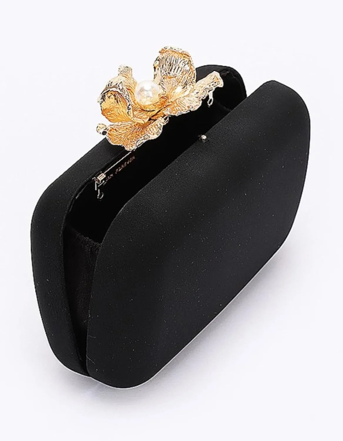 Pearl Flower Clasp Satin Box Clutch Bag Elegant Evening Women Fashion Wedding Bridal Dinner Party Bag Shoulder CrossBag